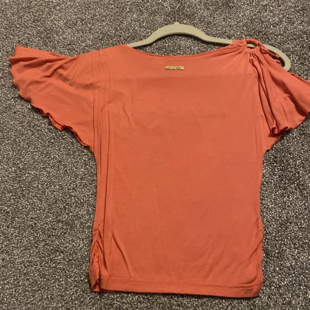 Vintage Baby Phat embroidered “melon orange” T-shirt with gold & copper beads. - Picture 8 of 12
